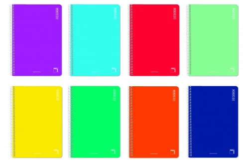 CUADERNO ESPIRAL SERIE BASIC TAPA BLANDA 60 GRS. FOLIO (215X310MM.) 80 HOJAS PAUTADO 3,5 CON MARGEN PACSA 16420
