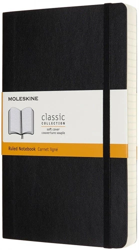 LIBRETA CLASICA MAYOR GROSOR NEGRA L (13X21CM) RAYADA TAPA BLANDA MOLESKINE QP616EXP