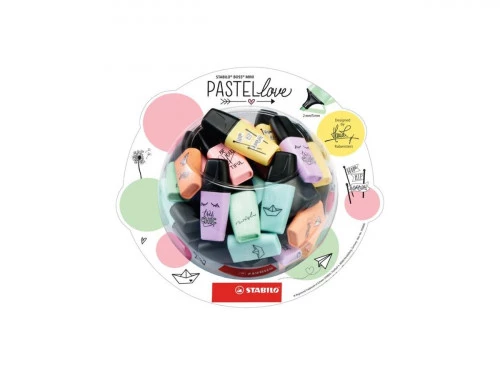 BOTE 50 MARCADORES FLUORESCENTES BOSS MINI PASTEL SURTIDOS TRAZO 2/5MM. STABILO 07/50-07