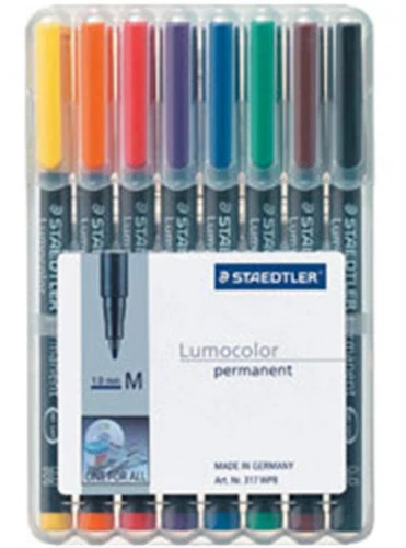 ESTUCHE 8 MARCADORES LUMOCOLOR PERMANENTE PUNTA MEDIA 1MM. SURTIDOS STAEDTLER 317 WP8