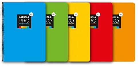 CUADERNO FOLIO EXTRA DURA 100 HOJAS. 4 MM., SURTIDOS LAMELA
