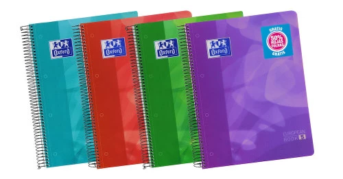 OXFORD LAGOON EUROPEANBOOK 5 CUADERNO Y BLOCK A4+ 120 HOJAS COLORES SURTIDOS