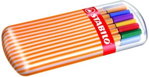 CAJA PLASTICO OVALADA 20 UNIDADES PUNTA FINA 0,4MM. POINT 88 ZEBRUI STABILO 8820-02